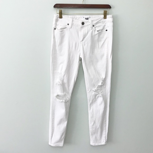 PAIGE Denim - PAIGE White Verdugo Ankle Jeans ripped destroyed